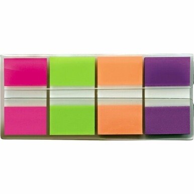 Post-it&amp;reg; Flags - 160 - 1" x 1.75" - Rectangle - Unruled - Pink, Green, Orange, Purple, Assorted - 4 / Pack