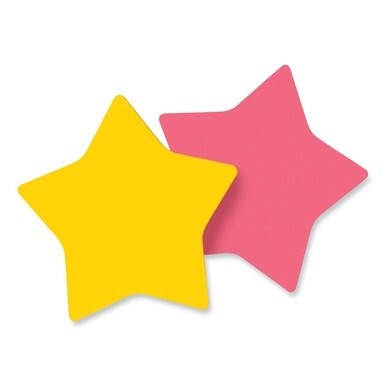 Die-Cut Star Shaped Notepads, 2.6&quot; x 2.6&quot;, Assorted Colors, 75 Sheets/Pad, 2 Pads/Pack