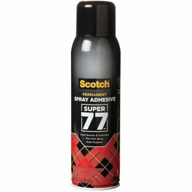 Scotch Super 77 Multipurpose Spray Adhesive - 13.57 oz - 1 Each - Black