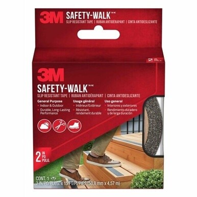 3M Safety Walk Outdoor Tread - 15 ft Length x 2&quot; Width - For Marking - 1 Each - Black