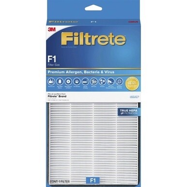 Filtrete Air Filter - HEPA - For Air Purifier - Remove Allergens, Remove Bacteria, Remove Virus - ParticlesF1 Filter Grade - 12&quot; Height x 6.7&quot; Width - Polypropylene