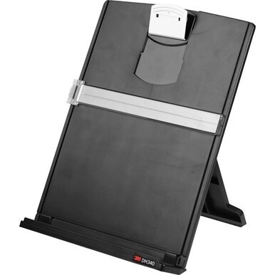 3M Desktop Document Holder - 12.1" Height x 9.7" Width x 2" Depth - Black, Silver