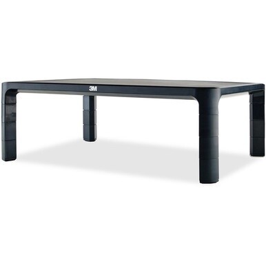 3M Adjustable Monitor Stand for Monitors and Laptops - 20 lb Load Capacity - 5.5&quot; Height x 16&quot; Width x 12&quot; Depth - Desktop - Silver, Black
