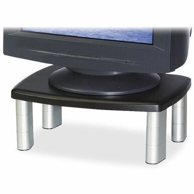 3M Premium Adjustable Monitor Stand - Up to 21&quot; Screen Support - 80 lb Load Capacity - CRT, LCD Display Type Supported - 5.8&quot; Height x 12&quot; Width - Freestanding - Polystyrene - Black, Silver