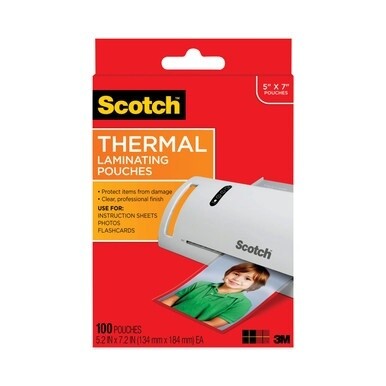 Laminating Pouches, 5 mil, 5&quot; x 7&quot;, Clear, 100/Pack