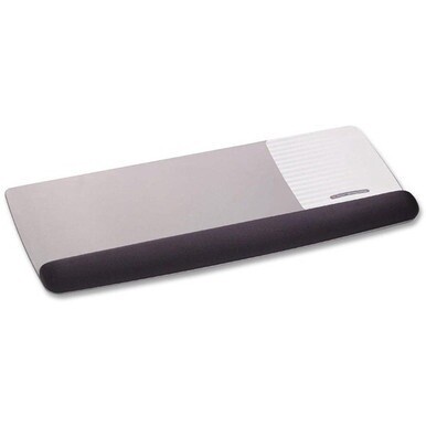 3M Gel Wristrest Platform for Keyboard and Mouse - 1&quot; x 25.56&quot; x 10.62&quot; Dimension - Black - Gel, Leatherette - 1 Pack