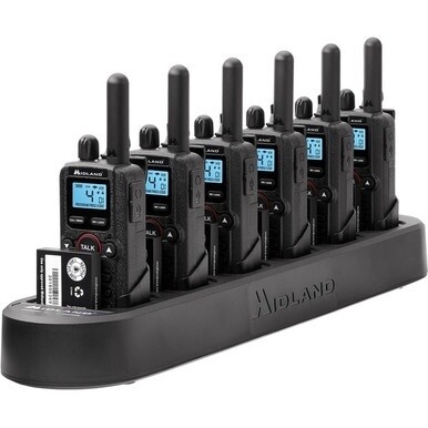 Midland BizTalk BR180X6BGC On-Site Business Radio Bundle Pack - 4 Radio Channels - 142 Total Privacy Codes - Lightweight - Lithium Ion (Li-Ion) - Gray - 6 / Pack