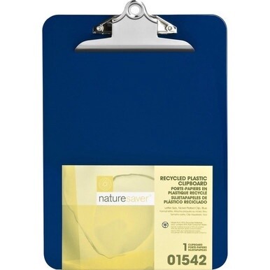 Nature Saver Recycled Plastic Clipboards - 1&quot; Clip Capacity - 8 1/2&quot; x 12&quot; - Heavy Duty - Plastic - Blue - 1 Each