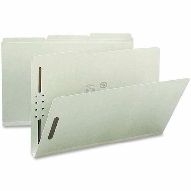 Nature Saver 1/3 Tab Cut Legal Recycled Fastener Folder - 8 1/2&quot; x 14&quot; - 1&quot; Expansion - 2 Fastener(s) - 2&quot; Fastener Capacity for Folder - Top Tab Location - Assorted Position Tab Position - Pressboard