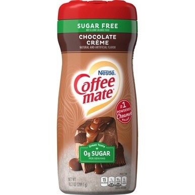 Coffee mate Gluten-Free Sugar Free Chocolate Cr&amp;egrave;me Powder Coffee Creamer - Chocolate Cr&amp;egrave;me Flavor - 0.64 lb (10.20 oz) - 1Each - 140 Serving