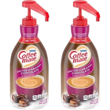 Coffee mate Salted Caramel Chocolate Flavor Concentrated Coffee Creamer - Salted Caramel Chocolate Flavor - 50.7 fl oz - 2 / Carton Bottle - 600 Serving