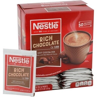 Nestle&amp;reg; Rich Chocolate Hot Cocoa Packets - Powder - 0.71 oz - Packet - 50 / Box
