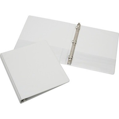 7510012034708 SKILCRAFT Rigid Loose-leaf 3-Ring Binder - 1&quot; Binder Capacity - Letter - 8 1/2&quot; x 11&quot; Sheet Size - 3 x Ring Fastener(s) - Inside Front &amp; Back Pocket(s) - Vinyl - White - Recycled - Clear