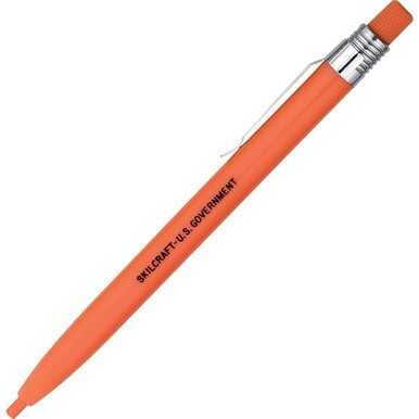 7520002689913 SKILCRAFT China Marker Wax Pencil - Orange Lead - Orange Barrel - 1 Dozen
