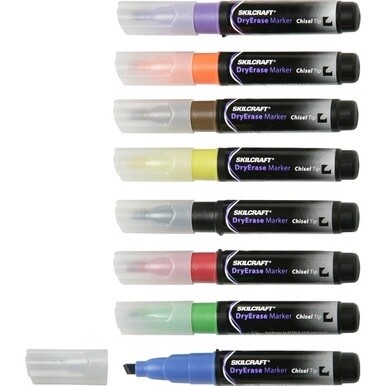 7520011863605 AbilityOne Dry Erase Marker - Chisel Tip - 8 Color Set