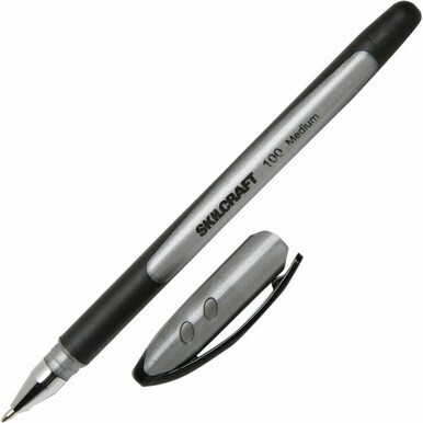 7520014220318 AbilityOne SKILCRAFTÆ 100 Rubberized Stick Pen - Medium Point - Black Ink