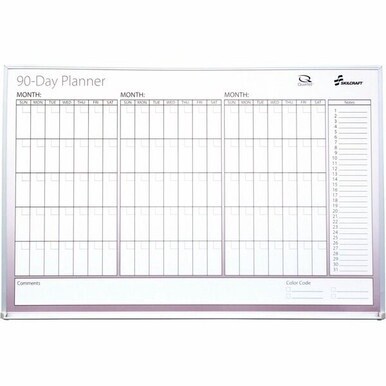 7110014070160 AbilityOne  SKILCRAFT 7110-01-407-0160 Dry Erase Planner - Daily - 24&quot; x 36&quot; - Aluminum Frame
