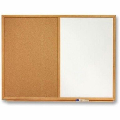 ABILITYONE GOVERNMENT ONLY 7110015680401 7110-01-568-0401  Combination Board, Dry Erase, Natural Cork, 36" x 24", Oak Frame 1 EA