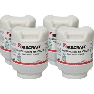 SKILCRAFT Dishwashing Detergent - 128 oz (8 lb)Bottle - 4 / Box - White