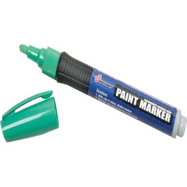 SKILCRAFT Oil-based Paint Markers - Medium Marker Point - Bullet Marker Point Style - Green Oil Based Ink - Fiber Tip - 6 / Pack