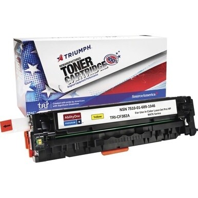 7510-01-689-1046 7510016891046 AbilityOne Remanufactured Toner Cartridge for HP CF382A (HP 312A) - Page Yield 2,700 - Yellow