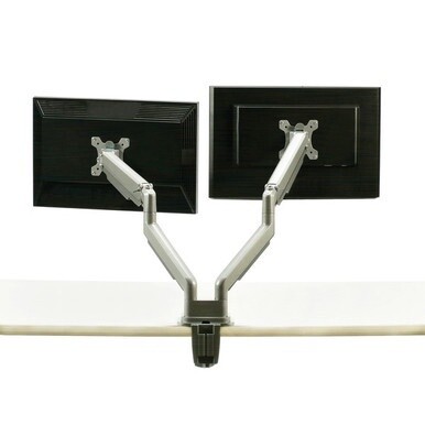 SKILCRAFT Mounting Arm for Monitor - Silver Gray - Height Adjustable - 2 Display(s) Supported - 34&quot; Screen Support - 19.80 lb Load Capacity - 1 Each