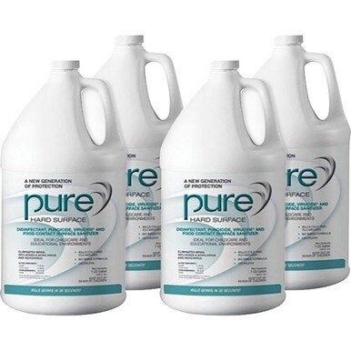 PURE Hard Surface Disinfectant - Ready-To-Use - 128 fl oz (4 quart) - 4 / Box - Colorless
