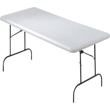 7105-01-697-6844 7105016976844 Government Only AbilityOne Rectangular Folding Table - 600 lb weight capacity - 60" W x 29" H x 30" D - Platinum Gray