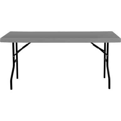 7110017025673 Government Only AbilityOne Rectangular Folding Table - 250 lb weight capacity - 60&quot; W x 29&quot; H x 18&quot; D - Charcoal Gray
