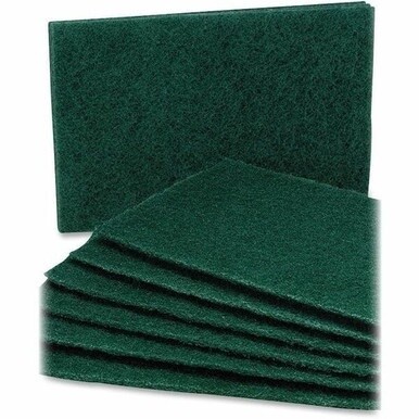 7920-00-753-5242 7920007535242 AbilityOne  SKILCRAFT Scouring Pad - 0.3" Height x 6" Width x 9.5" Depth - 10/Pack - Nylon - Green