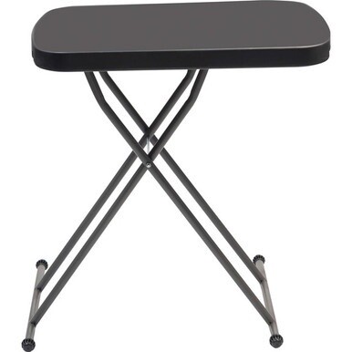 7110017026956 Government Only AbilityOne Personal Adjustable Height Folding Table - 18&quot; W x 20.8&quot; - 26.6&quot; H x 26&quot; L - 25 lb Weight Capacity - Platinum Gray