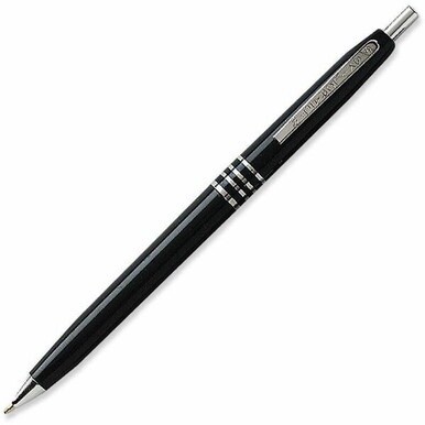 SKILCRAFT 7520009357136 Retractable Ballpoint Pen - Medium Pen Point - Refillable - Retractable - Black - Black Barrel - 1 Dozen