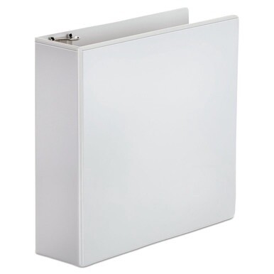 Economy Round Ring View Binder, 3 Rings, 3&quot; Capacity, 11 x 8.5, White
