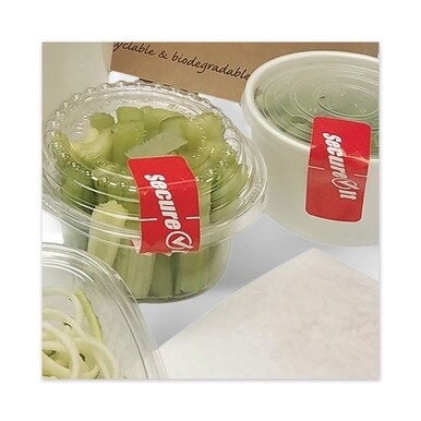 SecureIT Tamper Evident Food Container Seals, 1&quot; x 3&quot;, Red, Paper, 250/Roll, 2 Rolls/Pack