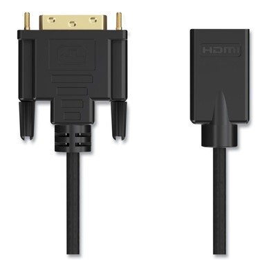 DVI to HDMI Adapter, 6&quot;, Black