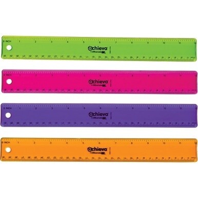 Officemate Flexible Rulers - 12" Length 1.3" Width - Imperial, Metric Measuring System - Plastic - 12 / Pack - Assorted
