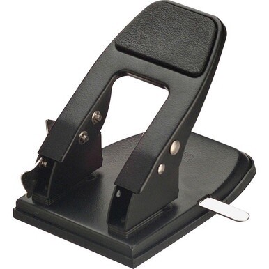 Officemate Heavy-Duty 2-Hole Punch - 2 Punch Head(s) - 50 Sheet of 20lb Paper - 1/4&quot; Punch Size - Steel - Silver