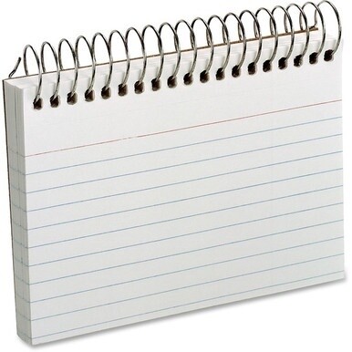 Oxford Spiral Bound Ruled Index Cards - 50 Sheets - Front Ruling Surface - Index Card - 5&quot; x 3&quot; - White Paper - Perforated - 1 Each