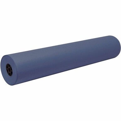 Decorol Flame-Retardant Art Paper Roll - Art, Classroom, Office, Banner, Bulletin Board - 7.40&quot;Height x 36&quot;Width x 1000 ftLength - 1 / Roll - Blue - Sulphite