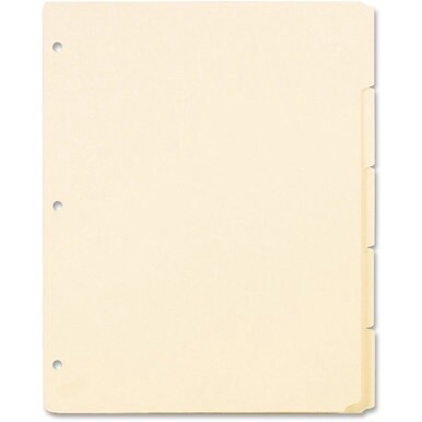 Oxford Ring Book Index Sheets - 5 x Divider(s) - Blank Tab(s) - 5 Tab(s)/Set - 8.5&quot; Divider Width x 11&quot; Divider Length - 3 Hole Punched - Manila Tab(s) - Recycled - Punched, Acid-free - 20 / Box