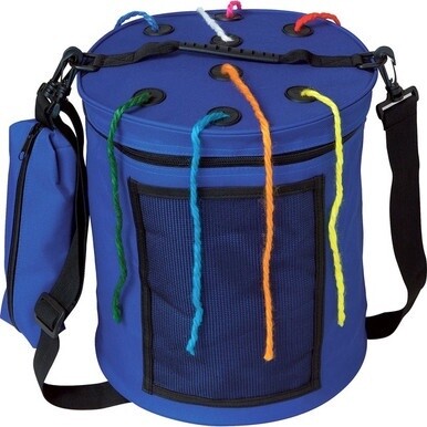Creativity Street Carrying Case (Tote) Yarn - Blue - Nylon - Carrying Strap - 12&quot; H x 10.5&quot; Diameter