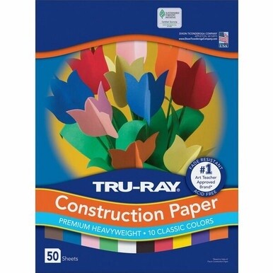 Tru-Ray Construction Paper - 12&quot;Width x 9&quot;Length - 50 / Pack - Assorted - Sulphite