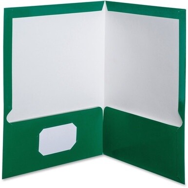 Oxford Letter Pocket Folder - 8 1/2&quot; x 11&quot; - 100 Sheet Capacity - 2 Pocket(s) - Green - 25 / Box