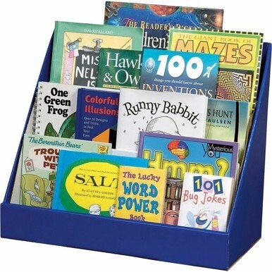 Classroom Keepers Classroom Keeper&#39;s Corrugated Book Shelf - 3 Tier(s) - 17&quot; Height x 20&quot; Width x 10&quot; Depth - Sturdy, Corrugated - 70% Recycled - Glossy - Blue - 1 Each