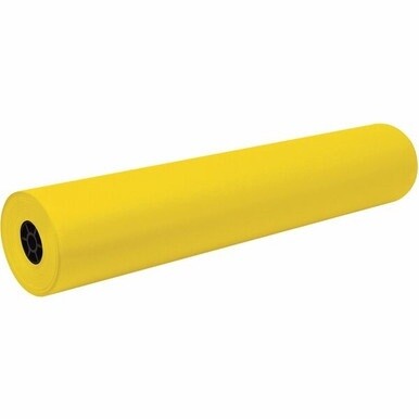 Decorol Flame-Retardant Art Paper Roll - Art, Classroom, Office, Banner, Bulletin Board - 7&quot;Height x 36&quot;Width x 1000 ftLength - 1 / Roll - Yellow - Sulphite