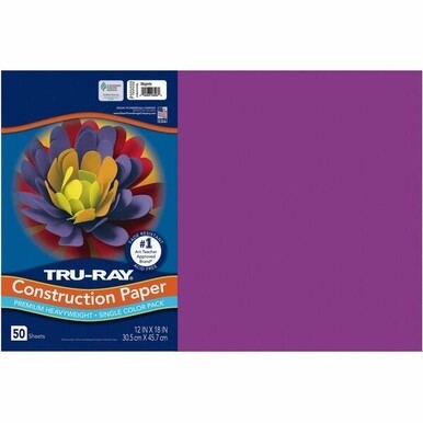 Tru-Ray Heavyweight Construction Paper - Art - 0.50&quot;Height x 12&quot;Width x 18&quot;Depth - 50 / Pack - Magenta - Sulphite