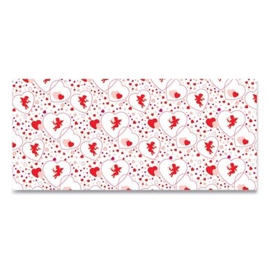 Corobuff Corrugated Paper Roll, 48&quot; x 25 ft, Cupids Hearts