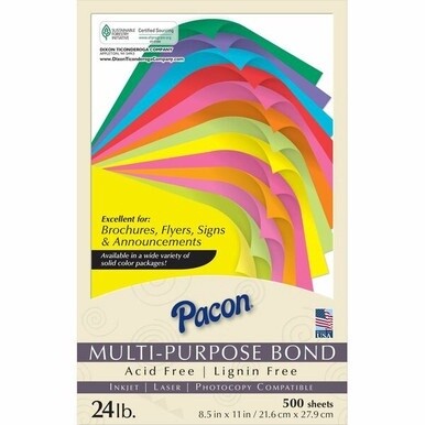 GSA MAS Pacon Kaleidoscope Multi-Purpose Paper - Letter - 8.50" x 11" - 24 lb Basis Weight - 500 Sheets/Pack - Multi-Purpose Paper - Hyper Pink