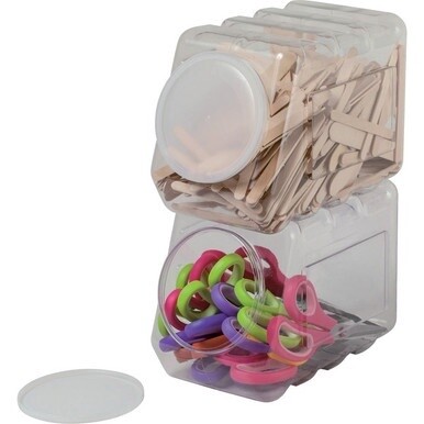 Dixon Interlocking Storage Container With Lid - External Dimensions: 5.5&quot; Width x 9.5&quot; Depth - Interlocking Closure - Plastic - Clear - 1 Each