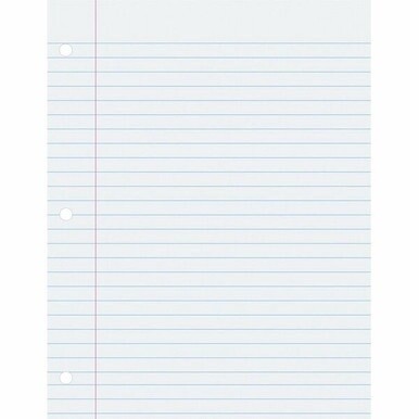 Pacon Ruled Composition Paper - Letter - 500 Sheets - Wide Ruled - 0.38" Ruled - Red Margin - Letter - 8 1/2" x 11" - White Paper - Hole-punched - 500 / Ream